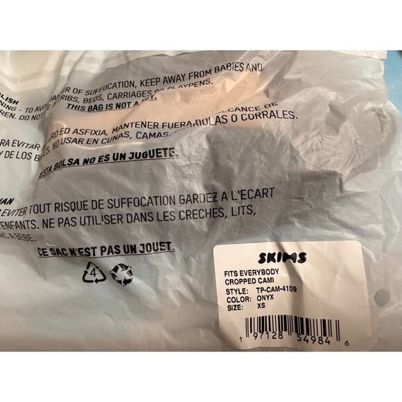 NEW SKIMS Women's Onyx Fits Everybody Cropped Camisole XS - Picture 7 of 7